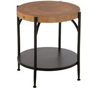 Table basse ronde 45x45x50 cm naturel et noir