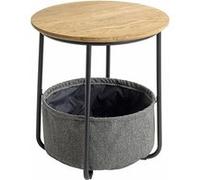 Table d'Appoint Avec Rangement Rubi 50cm Naturel & Gris