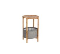 Table d'appoint Bahari avec panier, en bambou - Gris