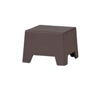 Table d'appoint basse fibre d'argile marron Zina
