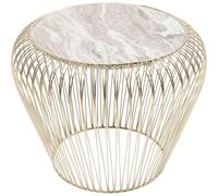 Table d'appoint Beam dorée marbre gris 43cm Kare Design