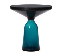 Table d'appoint Bell Side Table acier H 53cm/Ø 50cm/glass base HxØ 37x22cm