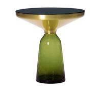 Table d'appoint Bell Side Table laiton H 53cm/Ø 50cm/glass base HxØ 37x22cm