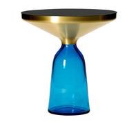 Table d'appoint Bell Side Table laiton H 53cm/Ø 50cm/glass base HxØ 37x22cm