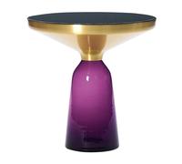 Table d'appoint Bell Side Table laiton H 53cm/Ø 50cm/glass base HxØ 37x22cm