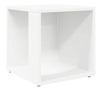 Table d'Appoint Blanche 33 x 33 x 34,5 cm en Bois Composite | Style rustique, surface pour livres et plantes, format compact pour coins, rangement supplémentaire, fini blanc élégant