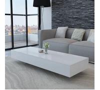 Table d'appoint blanche haute brillance - vidaXL - Rectangulaire - 115 x 55 x 31 cm