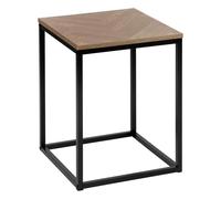 Table d'Appoint Bout de Canapé "Chevrons" 50cm Naturel & Noir