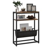 Table d'appoint bout de canapé - HOMCOM - avec étagère et porte-revues structure en acier design industriel - 43l x 18P x 56H cm