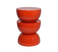 Table d'appoint. bout de canapé. table de chevet en métal effet glossy orange Coumba. Ø32 x H 46.5cm