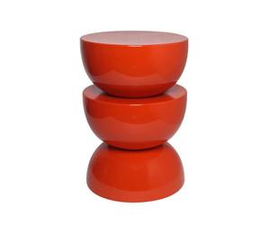 Table d'appoint. bout de canapé. table de chevet en métal effet glossy orange Coumba. Ø32 x H 46.5cm