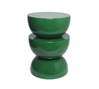 Table d'appoint. bout de canapé. table de chevet en métal effet glossy vert foncé Coumba. Ø32 x H 46.5cm