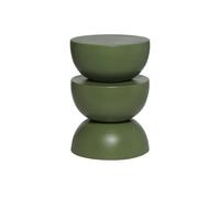 Table d'appoint. bout de canapé. table de chevet en métal. vert kaki. Coumba. Ø32 x H 46.5cm