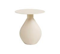 Table d'appoint CALOAS en métal émaillé blanc ivoire H40cm