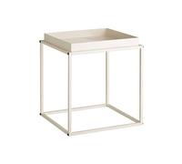 Table basse - TECTAKE - Table d'appoint CAMBRIDGE en acier avec étagère et embouts pour le sol, 40 x 40 x 44 cm - Crème