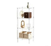 Table d'appoint carrée en acrylique transparent avec deux étagères pour un rangement de petite surface dans des intérieurs modernes et minimalistes (4 couches)