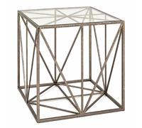 Table d'Appoint Carrée en Verre Nila 50cm Bronze