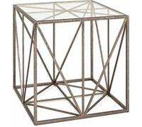 Table d'Appoint Carrée en Verre "Nila" 50cm Bronze Or G