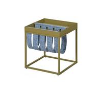 Table d'appoint carree / porte-revue en metal coloris olive / gris - L.35 x H.40 x P.35 cm --