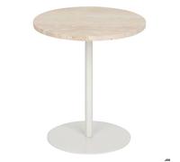 Atmosphera Table d'appoint Celen en travertin Blanc 40 x 45 cm
