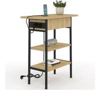 IDMarket Table d'appoint Detroit – chevet avec multiprise, design industriel