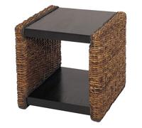 Mendler Table d'appoint chevet Lucca rotin kubu lianes de bananier Marron