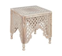 Table d'Appoint Claire en Bois de Manguier Ajouré Oriental Bout de Canapé K