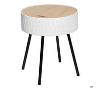 Table d'appoint coffre ""Shiro"" blanc D39cm - Atmosphera Créateur d'intérieur