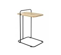Table d'appoint coloris noir-chêne en MDF / acier - L 35 x P 49 x H 73 cm --