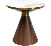 Kare Cono Table d'appoint design en céramique, marron, 50 cm de diamètre, plateau en marbre, design de haute qualité, table basse, table de salon, ronde, plateau en pierre, 52 x 50 x 50 cm (H x l x P)