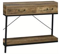 Table d'appoint console pour l'entrée – Table murale avec 2 tiroirs et design vintage marron et noir
