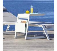 Table d'appoint de jardin carrée ALLURE Blanc 55 x 45 cm - Aluminium traité époxy Hespéride