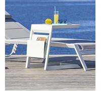 Table d'appoint de jardin carrée ALLURE Blanc 55 x 45 cm - Aluminium traité époxy Hespéride