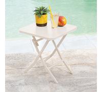 Hespéride Table d'appoint de jardin carré GREENSBORO Acier traité epoxy antirouille 40 x 40 cm Argile