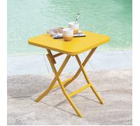 Table d'appoint de jardin carré GREENSBORO Jaune moutarde 40 x cm - Acier, Traitement anti-rouille renforcé Hespéride