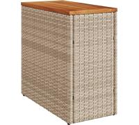 Table d'appoint de jardin dessus en bois beige 58x27,5x55 cm