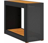 Table d'appoint de jardin dessus en bois noir 100x40x75 cm