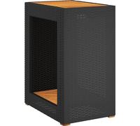 Table d'appoint de jardin dessus en bois noir 60x40x75 cm