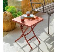 Table d'appoint de jardin pliante carrée GREENSBORO Acajou 40 x cm - Acier, Traitement anti-rouille renforcé Hespéride