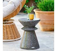 Table d'appoint de jardin rond ALTURIO Noir D. 35 cm - Ciment Hespéride