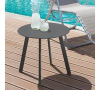 Table d'appoint de jardin rond SAONA Graphite 50 x 45 cm - Acier traité époxy, Traitement anti-rouille renforcé Hespéride
