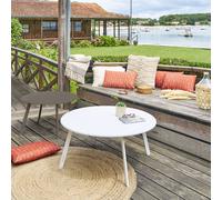Table d'appoint de jardin ronde SAONA Blanc 90 x 40 cm - Acier traité époxy, Traitement antirouille renforcé Hespéride