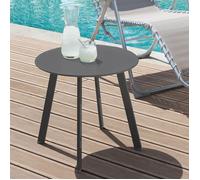 Hespéride – Table d'appoint Saona ronde Graphite Ø50×45 cm acier époxy anti-rouille renforcé