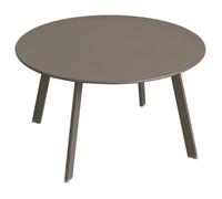 Table d'appoint de jardin ronde ""Saona"" tonka 70x40cm en acier traité époxy - Hespéride
