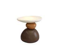 Table d'appoint décorative autoportante en résine avec galets | L'esthétique wabi-sabi incurvée douce se marie parfaitement avec un style minimaliste, rétro et ins-style