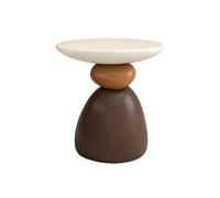 Table d'appoint décorative autoportante en résine avec galets | L'esthétique wabi-sabi incurvée douce se marie parfaitement avec un style minimaliste, rétro et ins-style