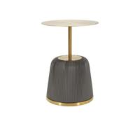 Table d'Appoint Design "Egle" 55cm Gris & Or