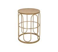 Mauro Ferretti Table basse Samui ronde métal et rotin 55x40x40 cm