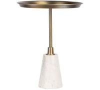 Paris prix Table d'appoint ronde - Blanc et or