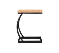 Table d'appoint design rectangulaire en bois massif et métal noir L45 cm BREAK